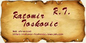 Ratomir Tošković vizit kartica